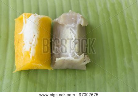 Sweet Thai Banana Coconut Milk Ingredients Concept