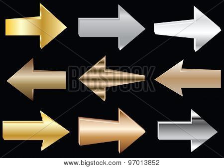 Vector metal arrows