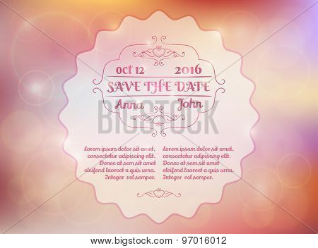 Save The Date. Wedding Invitation