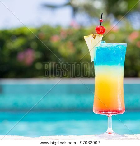 Glass Of Rainbow Cocktail