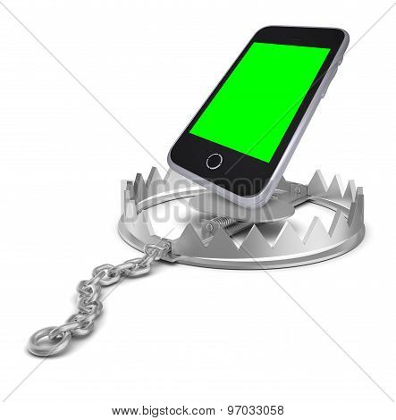 Smartphone in bear trap