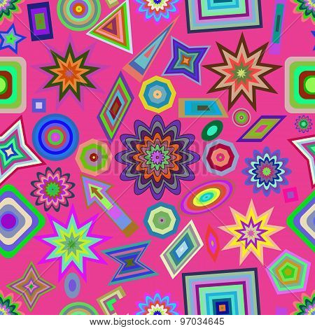 Abstract color figures seamless pattern.