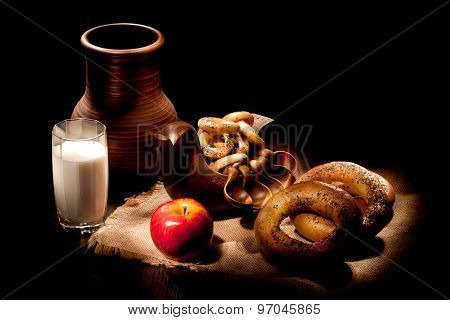 Still Life With Milk And Bread