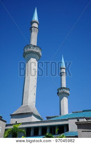Minaret of Sultan Haji Ahmad Shah Mosque a.k.a UIA Mosque in Gombak, Malaysia