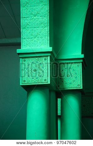 Column detail at Sultan Haji Ahmad Shah Mosque a.k.a UIA Mosque in Gombak, Malaysia