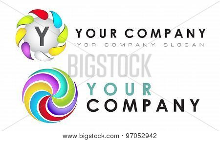 Abstract vector logo template, whirl, whirligig, hypnosis logo