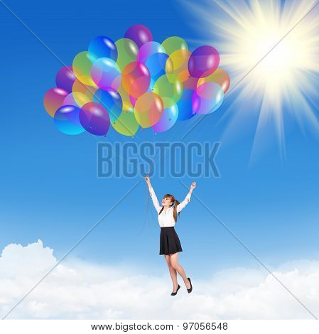 Girl with balloons