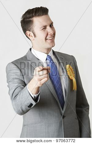 Studio Portrait Of Untrustworthy Politician