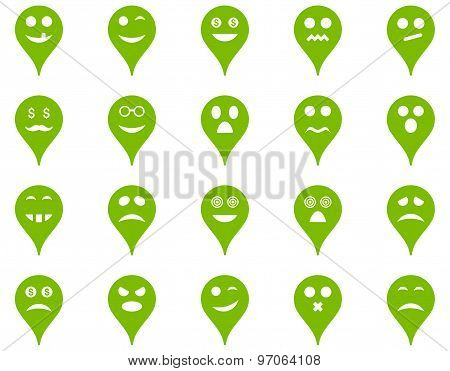Emotion map marker icons.