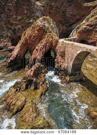Bridge To Fort  St John Baptist In Berlenga Island, Portugal