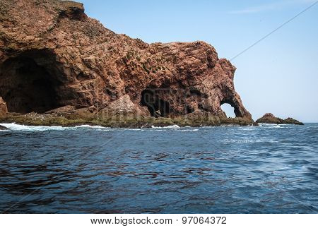 Scenic Cliffs And Rocks Near Island Berlenga, Portugal