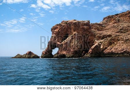 Scenic Cliffs And Rocks Near Island Berlenga, Portugal
