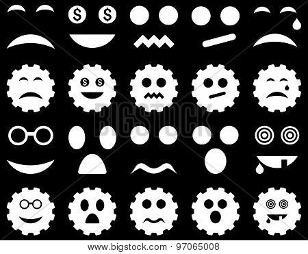 Tool, gear, smile, emotion icons