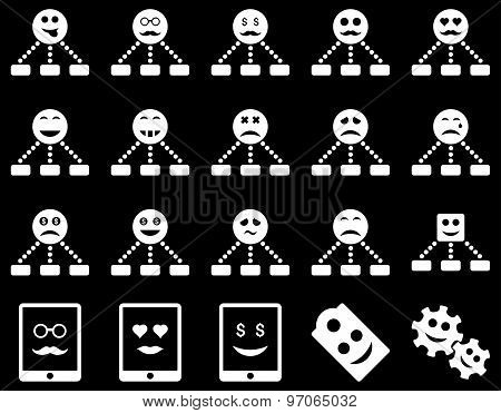 Smile, emotion, relations and tablet icons