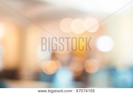 Blur background at restaurant with vintage tone