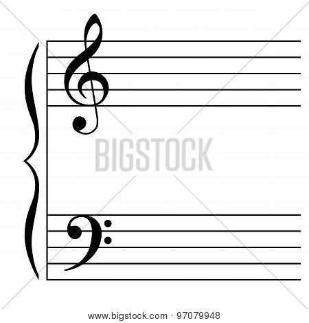 Vector Illustration of a musical stave