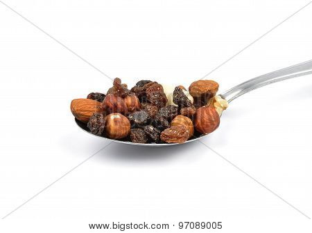 Trail Mix On Spoon