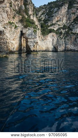 Seascape, Cliffs And Beaches On The Island Of Paxi, Greece