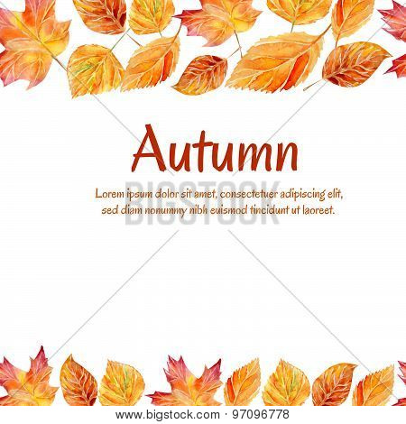 Vector Illustration With Autumn Leaves