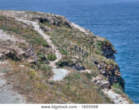 美しい海岸。西部のクリミア自治共和国。