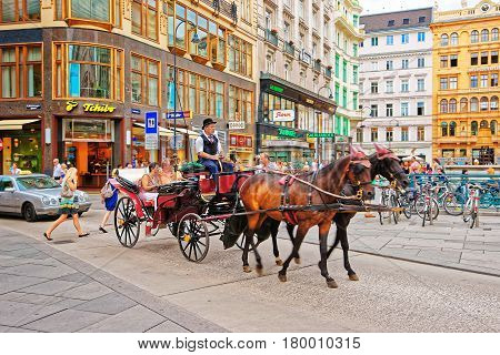 Horse Fiacre At Stephansplatz Vienna