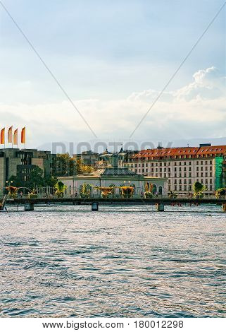 Pont De La Machine Bridge Geneva Lake