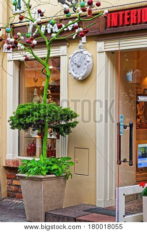 Decorative Tree At Shop In Old Town Of Vilnius