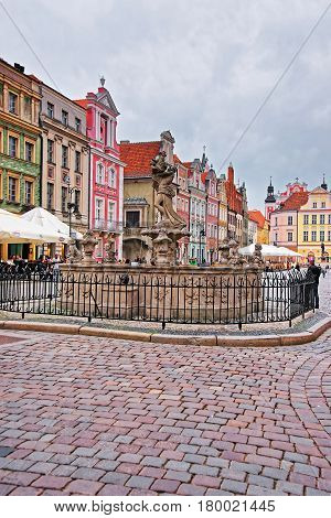 Fountain Of Proserpina On Market Square Poznan