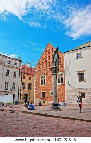 Statue Of Piotr Skarga On Saint Maria Magdalena Square Krakow