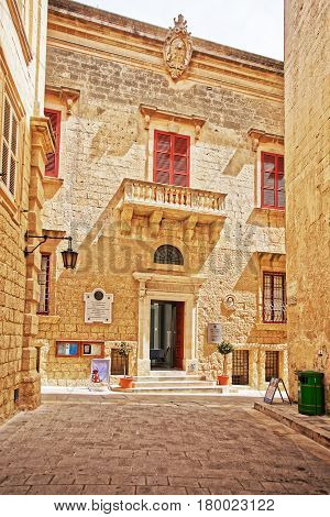 Street View Of Palazzo De Piro In Mdina