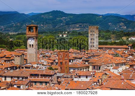 Panorama of Lucca Italia - architecture background