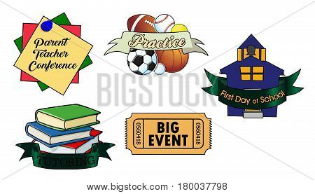Back to School Themed Vector Art for Planner Sticker Sheets and More