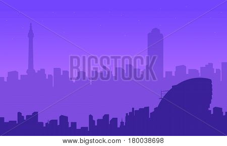 Silhouette of London city beauty landscape vector illustration