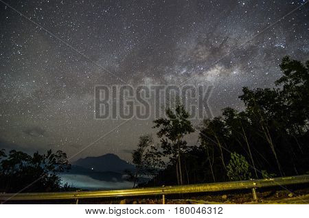 Chasing the stunning milky way located Telipok Hilll, Sabah Borneo, Malaysia