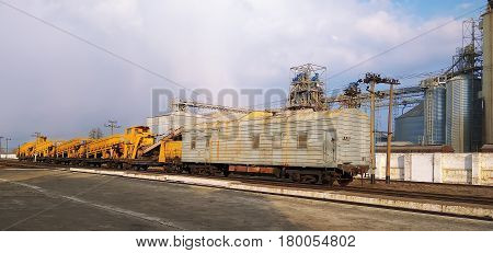 Railroad track tool in railway construction site hard
