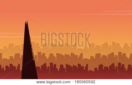 Beauty scenery London city building silhouettes vector art