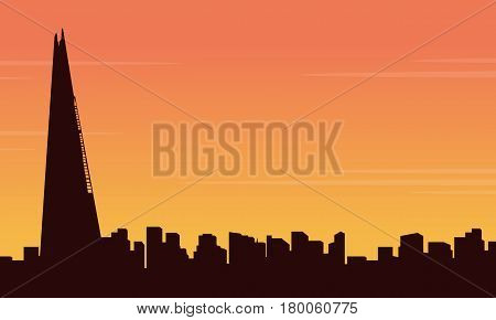 Collection stock London city building landscape vector illustration