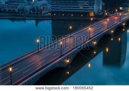 Nigth City Road in Gunma , Japan