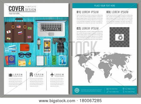 Travel brochure design. Template for Travel and Tourism concept. Vector illustration