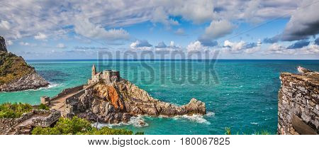 Seascape With Church Of St Peter In Porto Venere, Italy