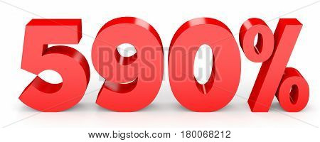 Five Hundred And Ninety Percent. 590 %. 3D Illustration.