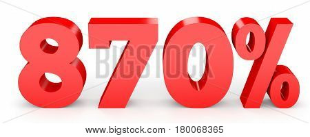 Eight Hundred And Seventy Percent. 870 %. 3D Illustration.