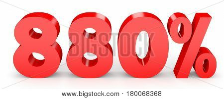 Eight Hundred And Eighty Percent. 880 %. 3D Illustration.