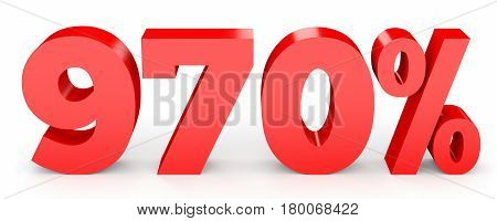 Nine Hundred And Seventy Percent. 970 %. 3D Illustration.