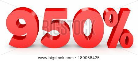 Nine Hundred And Fifty Percent. 950 %. 3D Illustration.