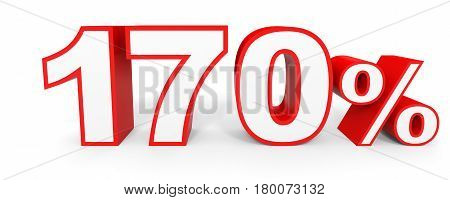 One Hundred And Seventy Percent. 170 %. 3D Illustration.