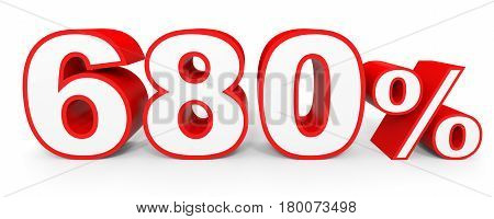 Six Hundred And Eighty Percent. 680 %. 3D Illustration.