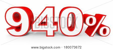 Nine Hundred And Forty Percent. 940 %. 3D Illustration.