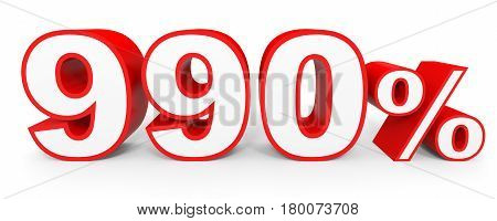 Nine Hundred And Ninety Percent. 990 %. 3D Illustration.