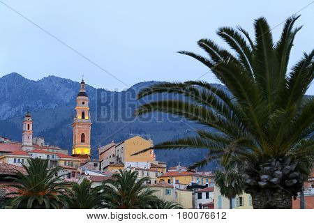 Saint Michel Archange Basilica at evening Menton French Riviera France